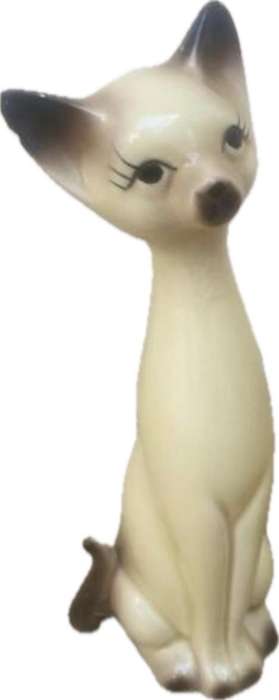 vintage long necked siamese porcelain cats cat pair  , Japan