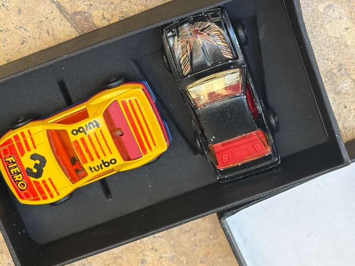 Vintage Majorette Pontiac fiero no 206 , Pontiac  fire bird no 248 diecast car pair
