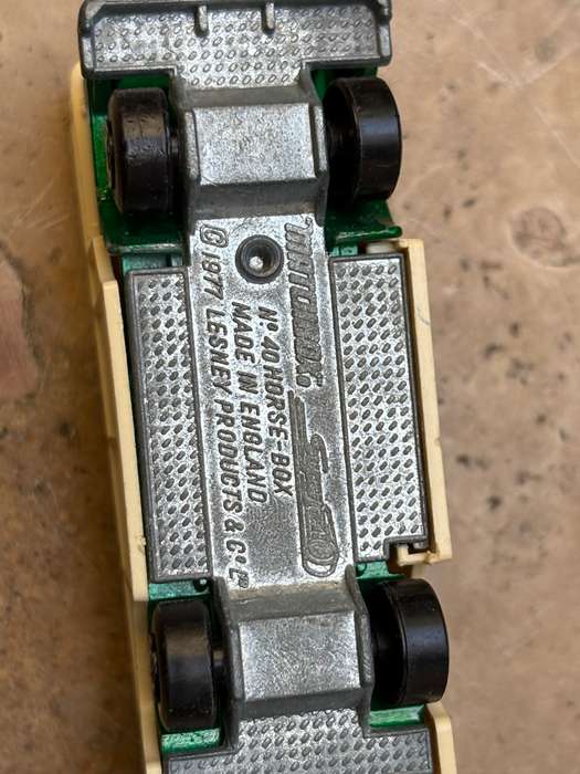 Vintage matchbox die cast horse box and tractor pair