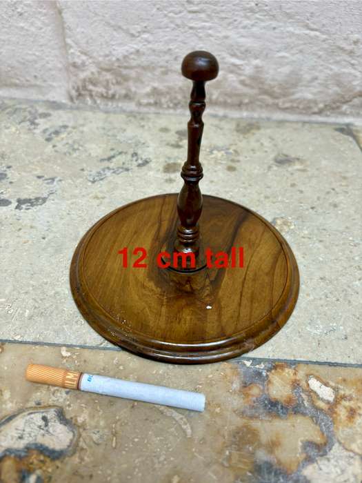 wig stand treen exotic wood turned Antique