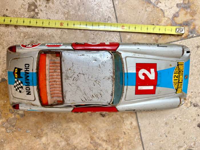 RARE!! 1960s BANDAI~FERRARI SUPERAMERICA Rallye Monte Carlo Japan 60s tin car