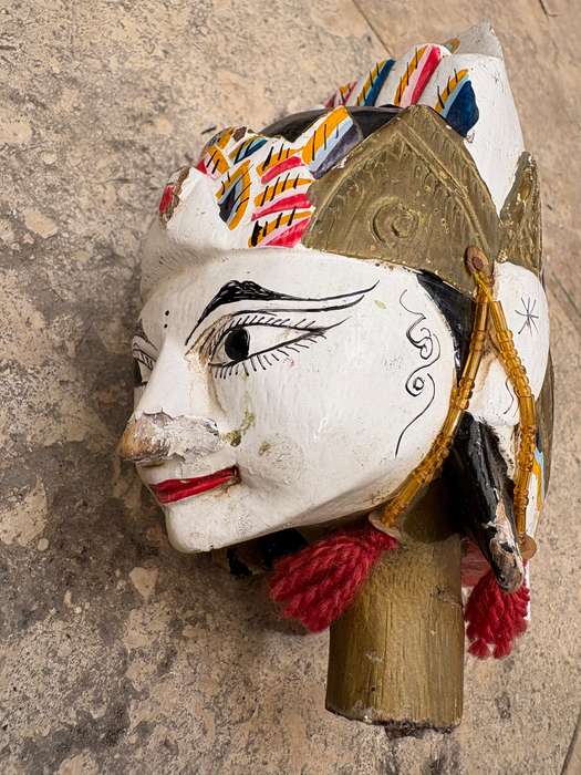 Vintage Indonesian rod puppet wayang golek stick puppet head