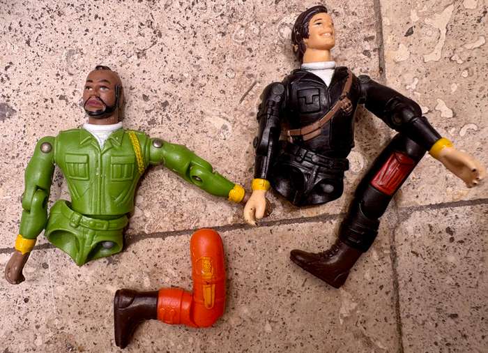 Vintage A team action figure lot  sold as spares Cannell 1983