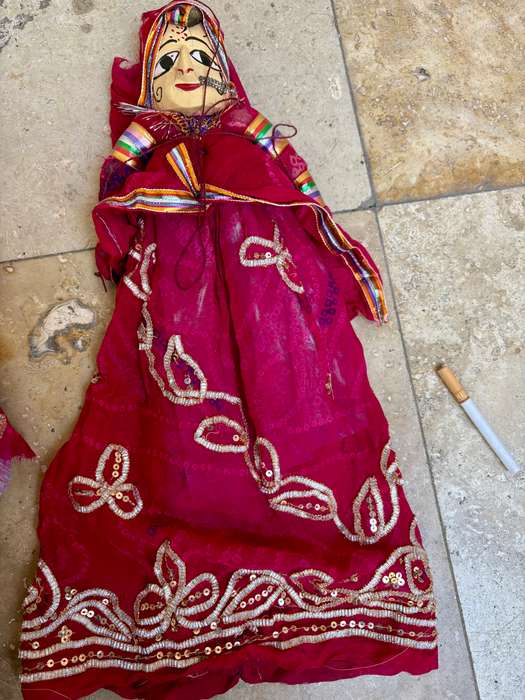 Indian doll Rajasthani Wood Folk Puppets Doll Pair