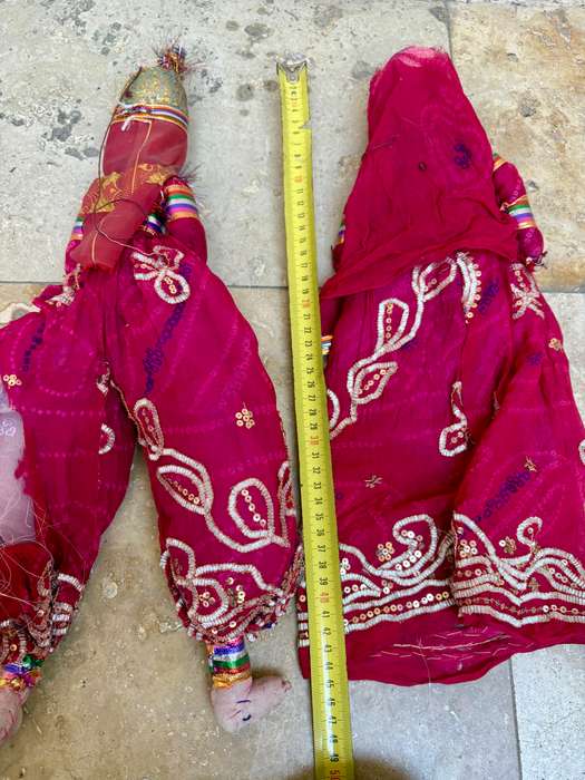 Indian doll Rajasthani Wood Folk Puppets Doll Pair