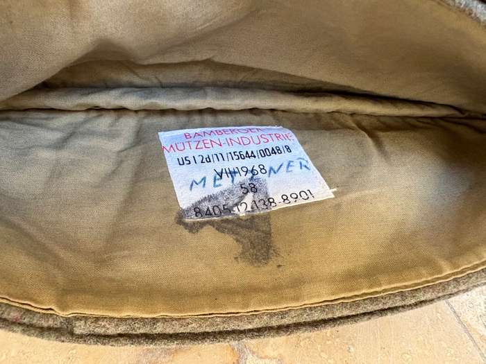 Vintage German army felt olive hat cap
