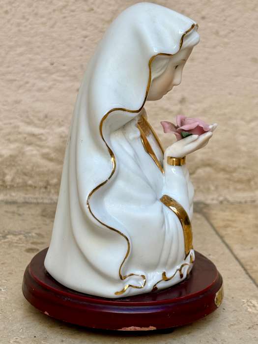 Rare/ Vintage Laurenti Italian Design religious Women Figurine Wooden Base