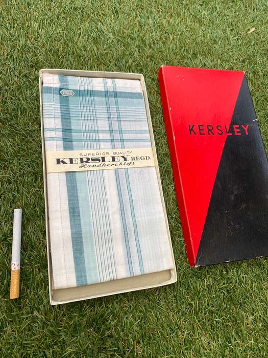 Vintage kersley pair of handkerchiefs 100% cotton