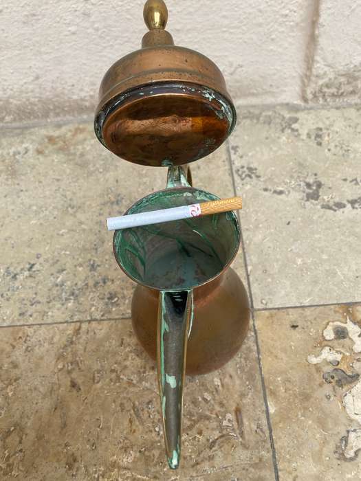 Antique Dallah copper coffee pot Arabic large
