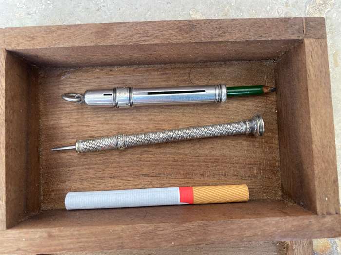 Vintage Samson Mordan sterling silver pencil holder , + antique mechanical propelling  pencil pair