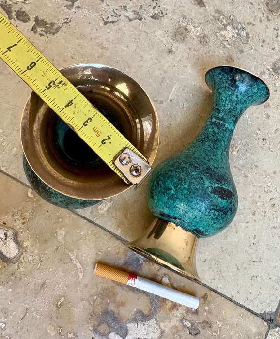 Vintage  bronze bud vase pair