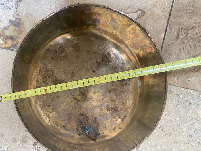 Vintage  Middle East hand made ornate brass wall plate