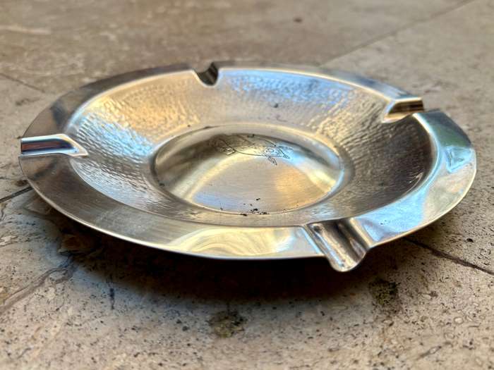rare Rhodesian African Rifles silver plate  ashtray