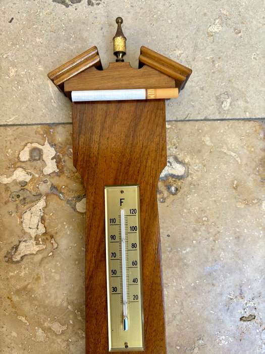 Vintage German wooden barometer hygrometer