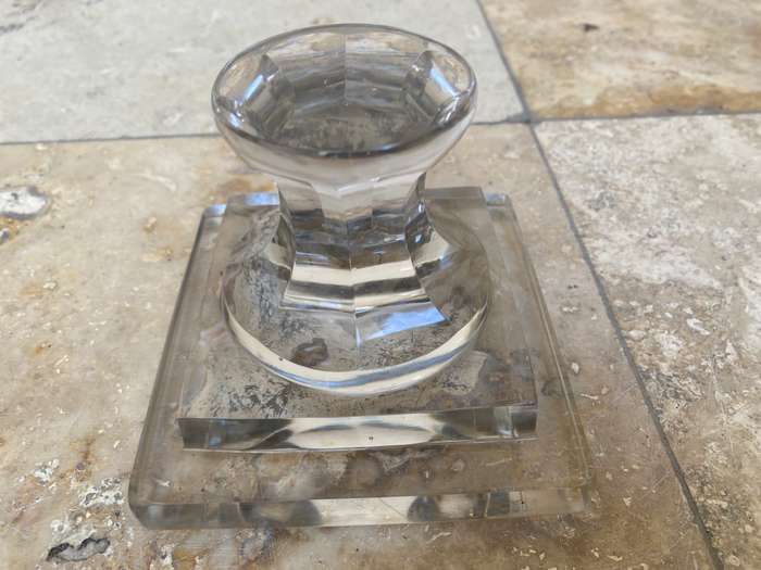 Vintage cut glass paperweight pedestal