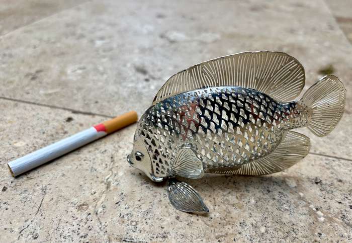 Christofle Silver Plate Fish Figurine From The Lumiere D'Argent Collection , tlc