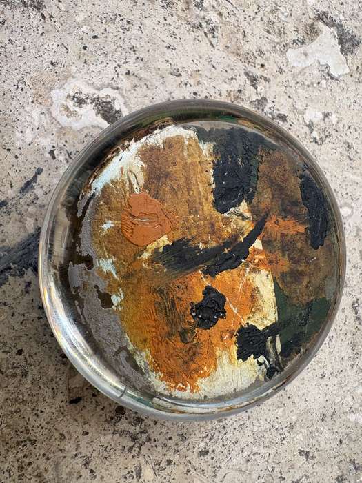 Antique domed glass paper weight Schloss Friedrichstein castle Germany