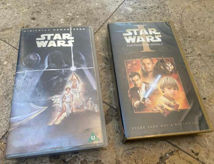 Star Wars the phantom menace and Star Wars remastered vhs pair