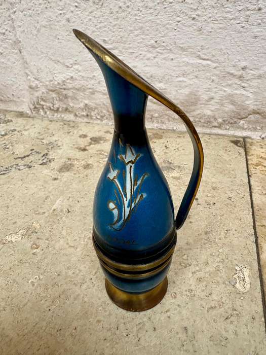 Brass genie lamp pitcher pair Israel with bottle opener