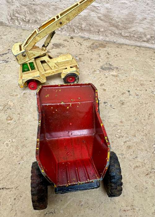 Vintage Matchbox King Size Curtiss Wright Rear Dumper, Match box jumbo crane ( TLC ) diecast pair