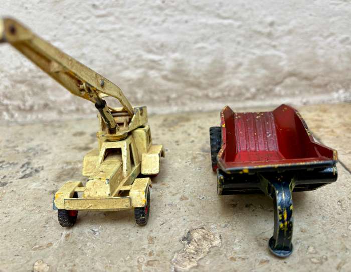 Vintage Matchbox King Size Curtiss Wright Rear Dumper, Match box jumbo crane ( TLC ) diecast pair