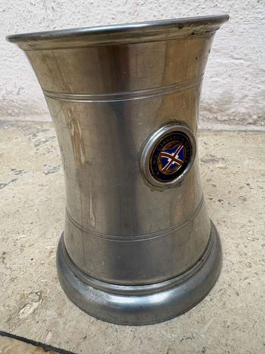 Vintage MV Carnarvon Castle pewter tankard glass bottom