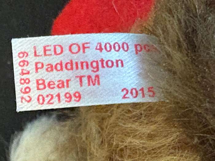 collectors Steiff Paddington bear mohair 4000 made  limited edition 2015