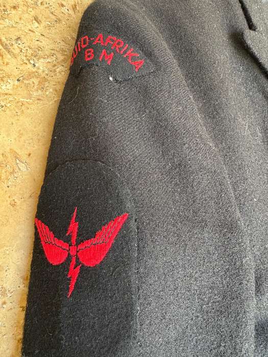 Vintage SA Navy winter uniform jacket and pants black wool 1970