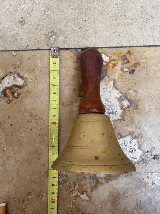 Vintage brass school bell 15 cm