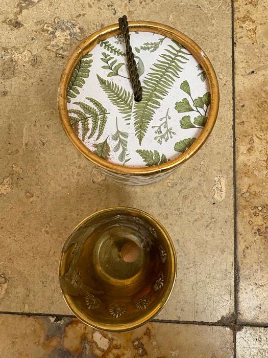 Vintage brass incense offering cup