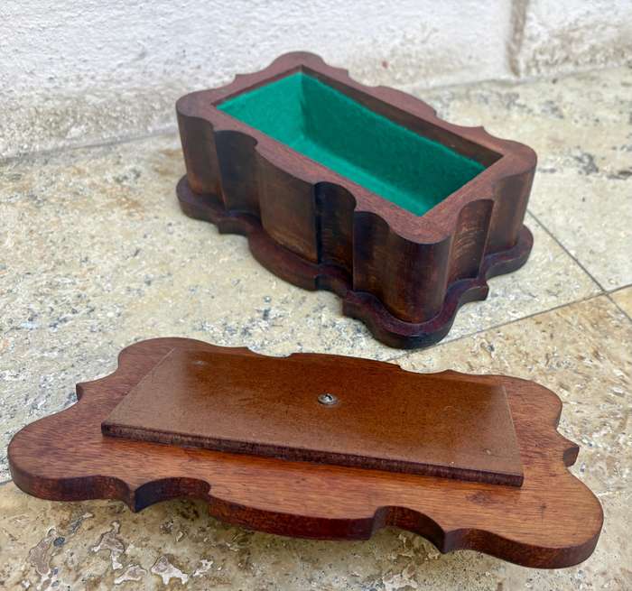 Vintage wood jewellery box wooden trinket box