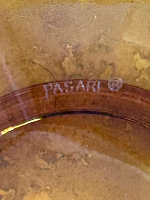 Vintage Pasari Indonesian Amber Glass Goldfish Koi Bowl Pair of 2
