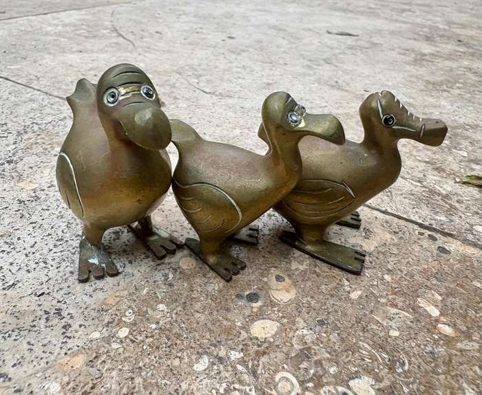 Brass dodo birds lot of 3