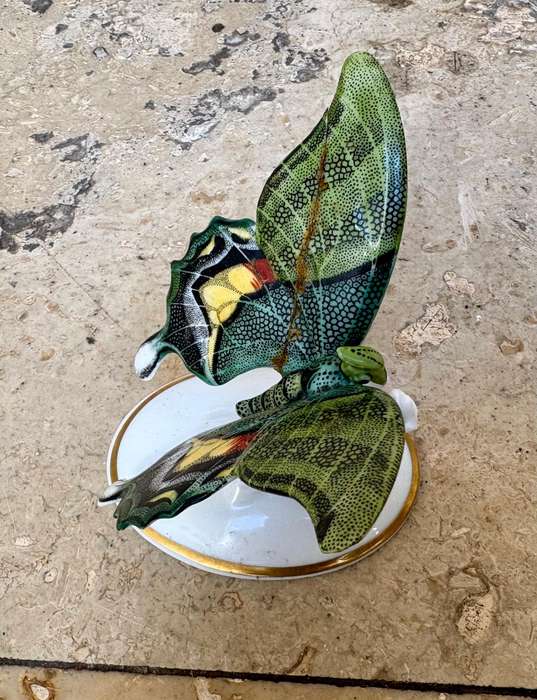 Rosenthal German bone china porcelain figurine of a green Butterfly.