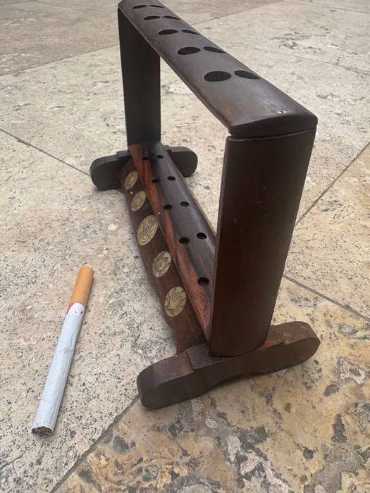 Chopstick holder rosewood with horn inlaid design