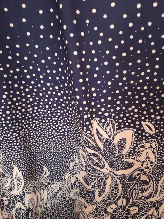 Navy blue long sleeve polkadot dress. Second-hand. Only been worn once