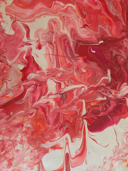 Pink Acrylic Painting On Acrylic Paper