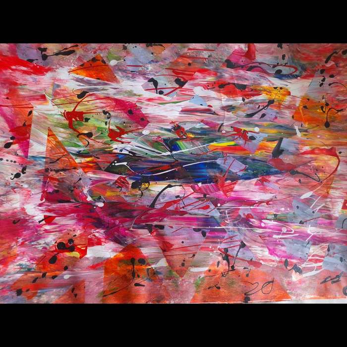 Symphony in Color | Acrylic Abstract Art Painting On Acrylic Paper