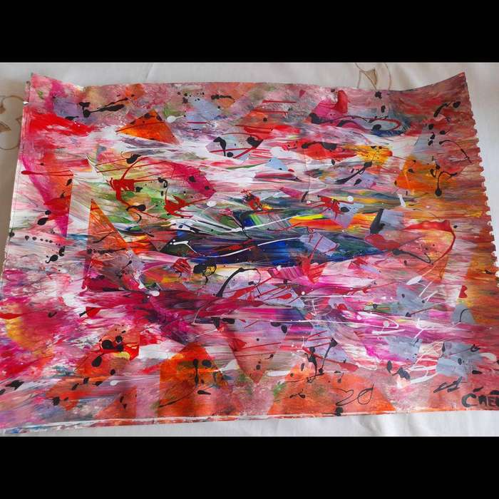 Symphony in Color | Acrylic Abstract Art Painting On Acrylic Paper