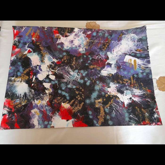 Blooming Tides | Acrylic Abstract Art Painting On Acrylic Paper