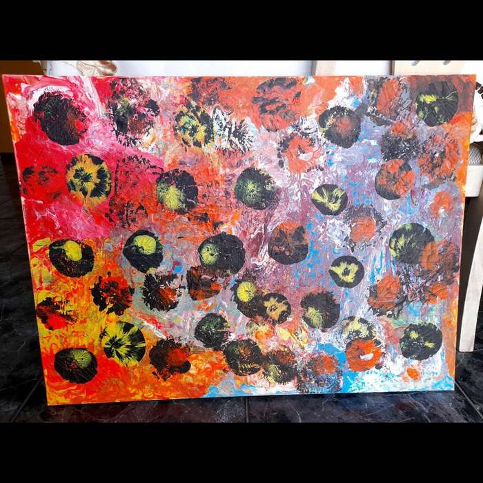 Floral Pulse | Acrylic Abstract Art Painting On Canvas