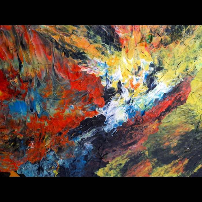 Electric Bloom | Acrylic Abstract Art Painting On Canvas | A0 size