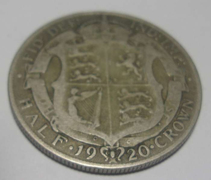 1920 silver British Half Crown coin