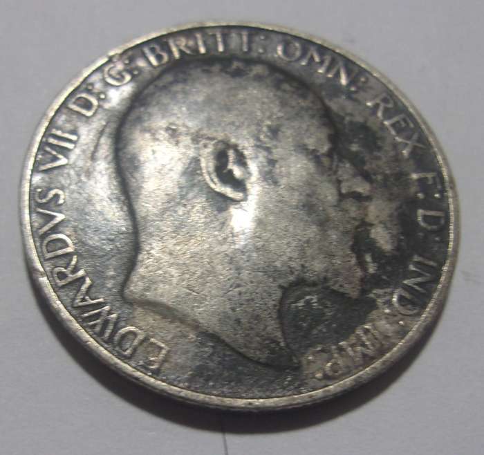 1910 British silver Florin / Two Shillings coin