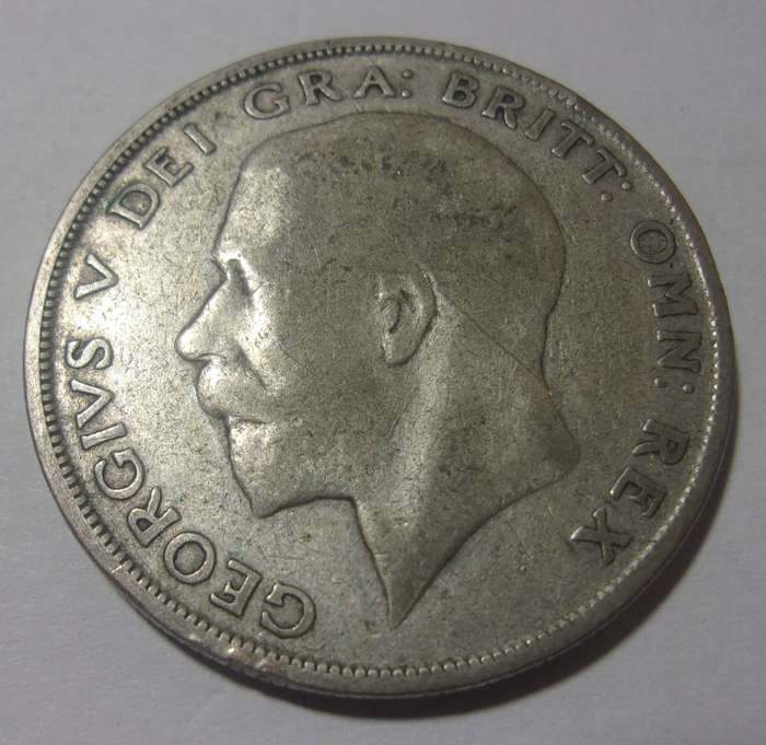 1923 British silver Half Crown coin
