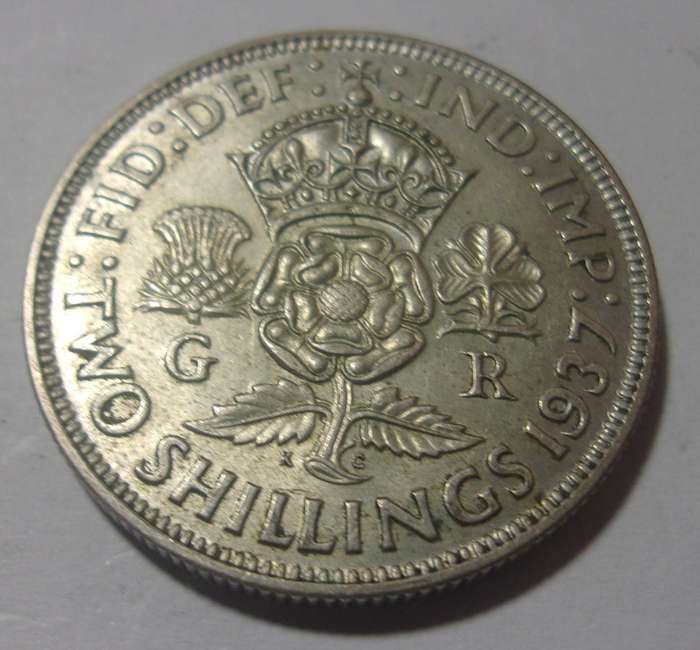 1937 British silver Florin coin - nice coin