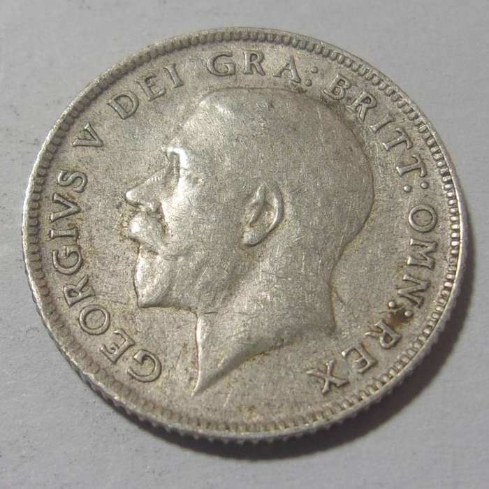 1917 silver British 6 Pence coin - nice coin