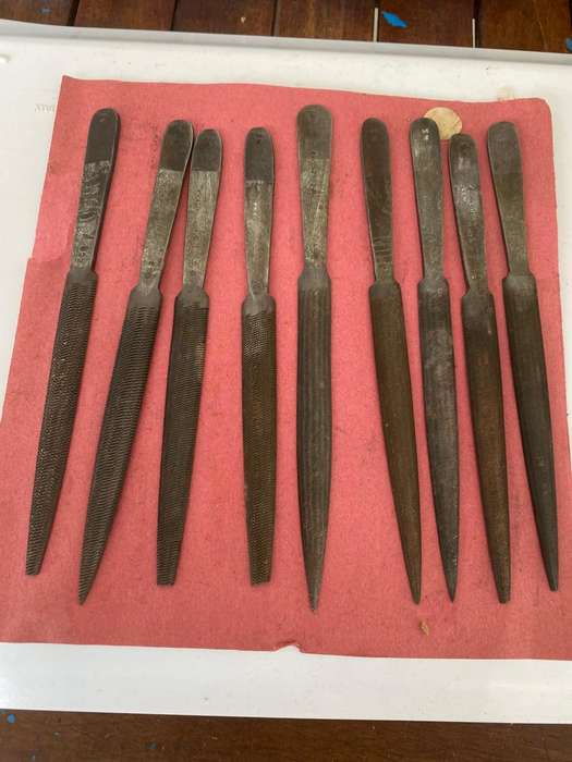 Set of 9 - Vintage Stubbs Eng. - Hand-cut Equine Teeth Files.