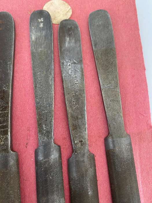 Set of 9 - Vintage Stubbs Eng. - Hand-cut Equine Teeth Files.