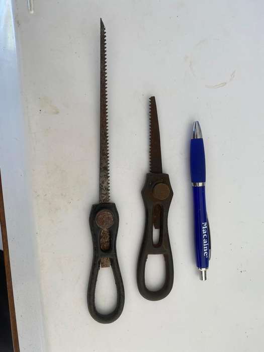 Two Vintage Saw Blade Handle Holders.